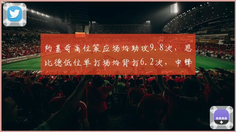 约基奇高位策应场均助攻9.8次，恩比德低位单打场均背打6.2次，中锋战术风格两极分化